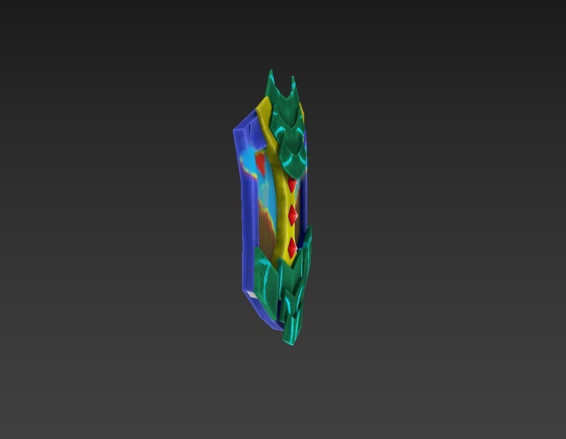 Shield Pbr gamerady handpaint Low-poly 3D model_3