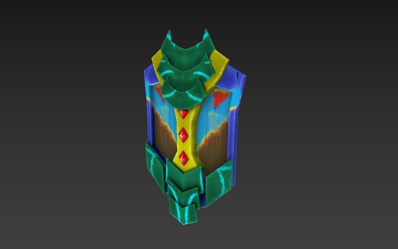 Shield Pbr gamerady handpaint Low-poly 3D model_1