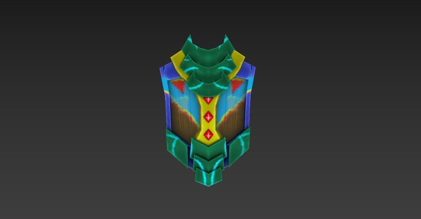 Shield Pbr gamerady handpaint Low-poly 3D model_2