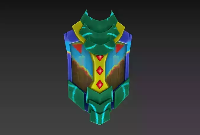 Shield Pbr gamerady handpaint Low-poly 3D model Shield Pbr gamerady handpaint Low-poly 3D model