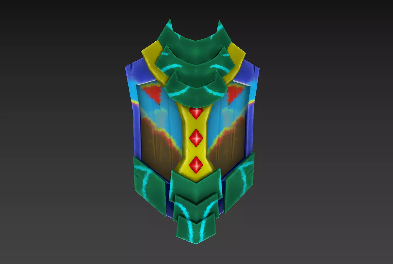 Shield Pbr gamerady handpaint Low-poly 3D model_0