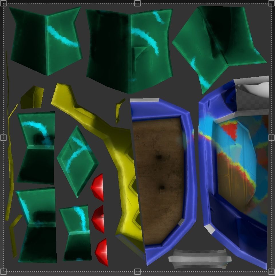 Shield Pbr gamerady handpaint Low-poly 3D model_8