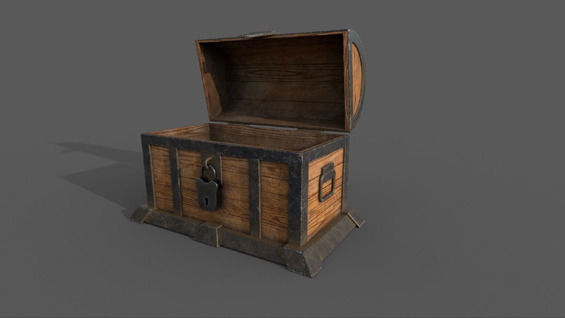 Chest Low-poly 3D model wooden Low-poly 3D model_6