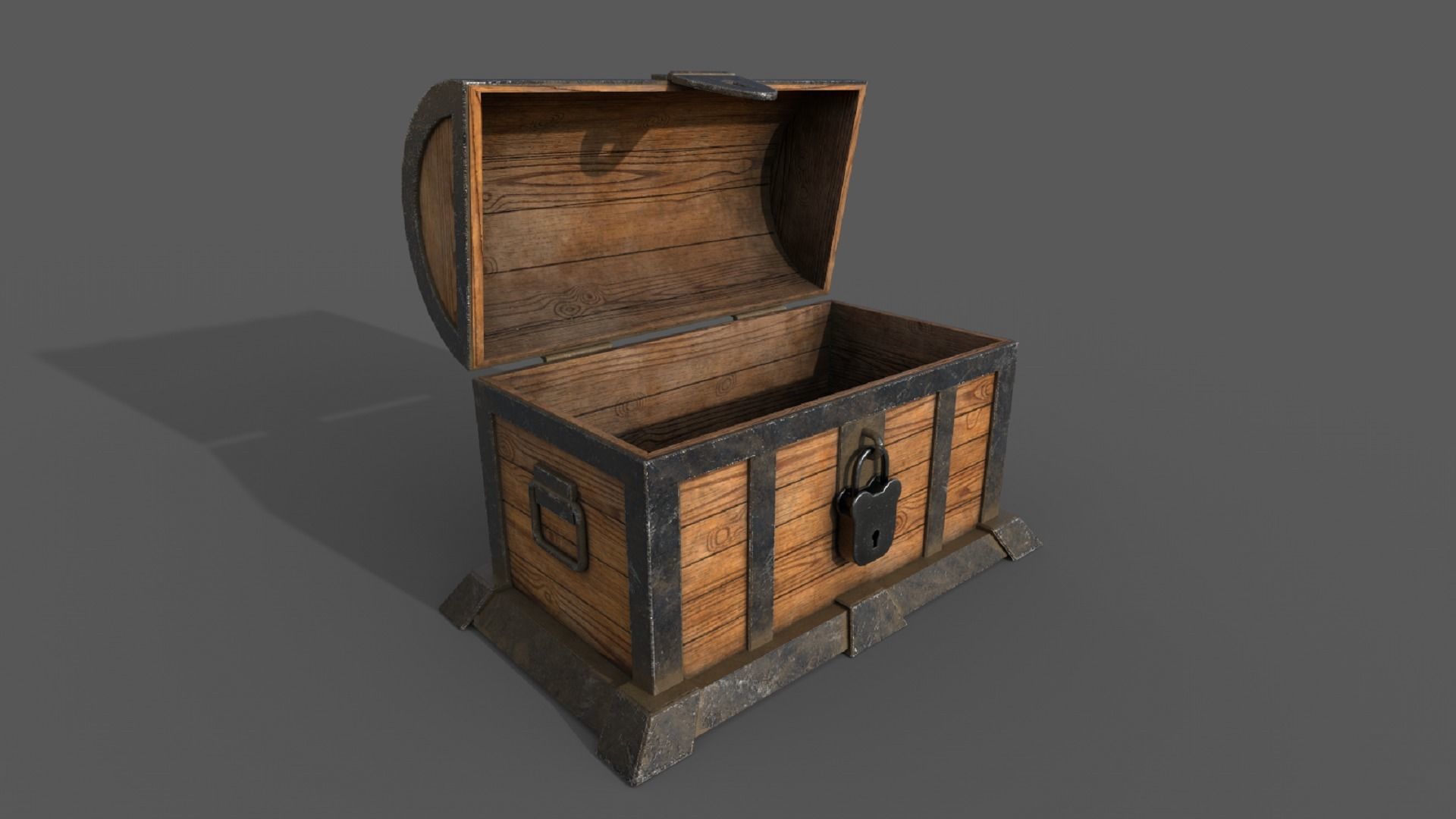 Chest Low-poly 3D model wooden Low-poly 3D model_1