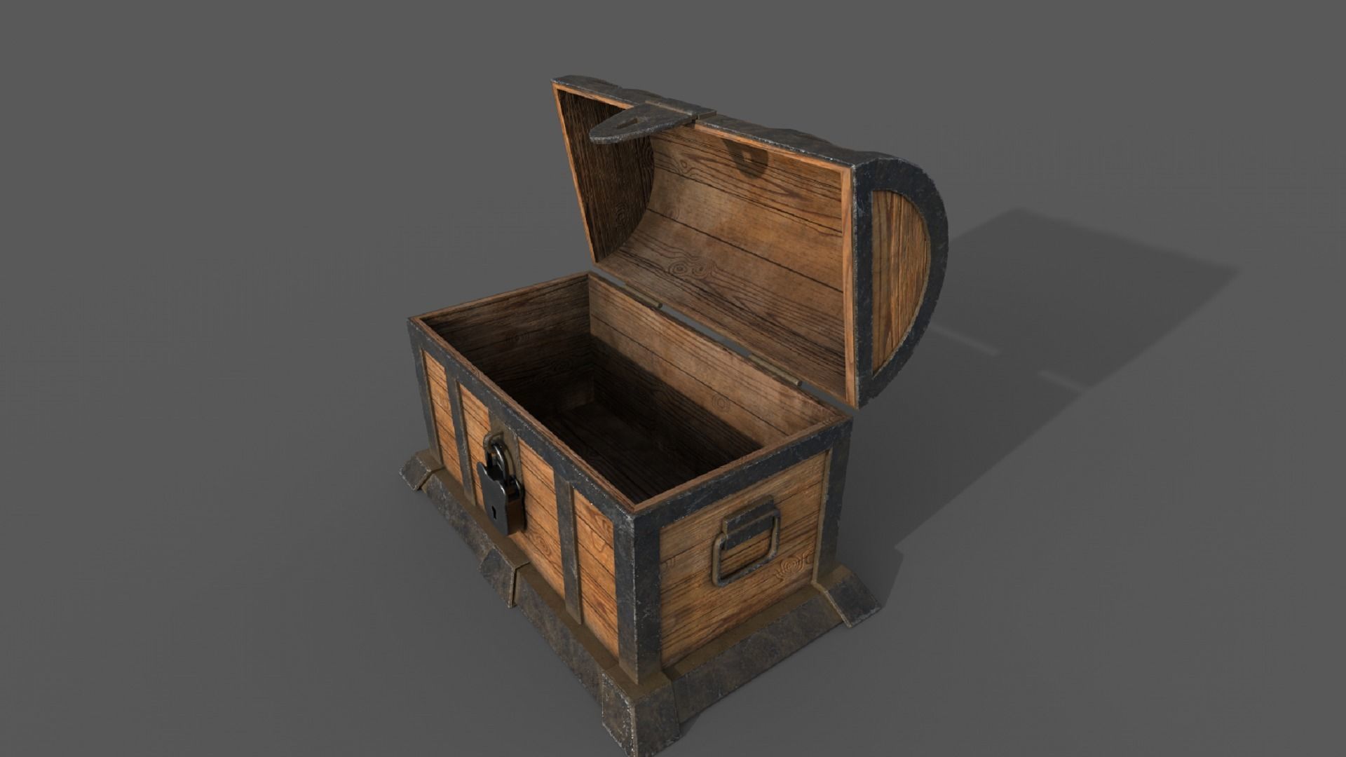 Chest Low-poly 3D model wooden Low-poly 3D model_4
