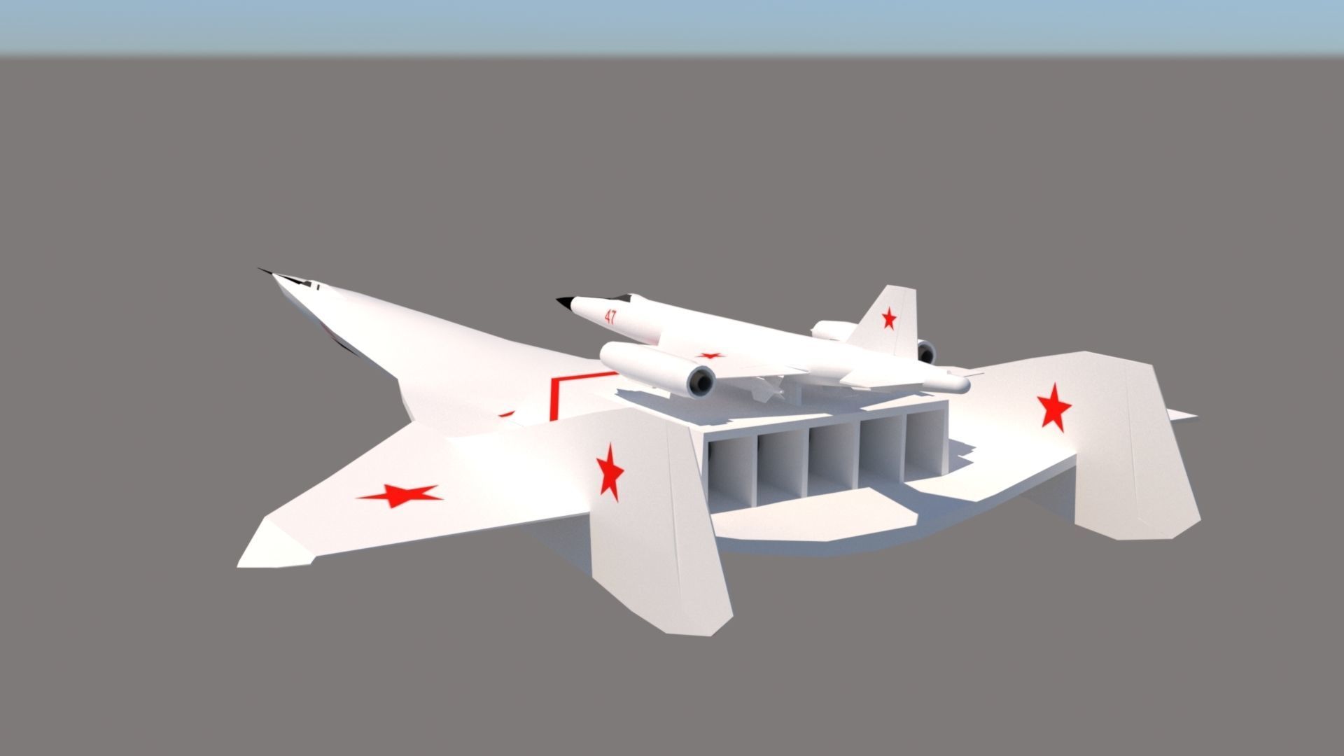 A57 Bartini Low-poly 3D model_11