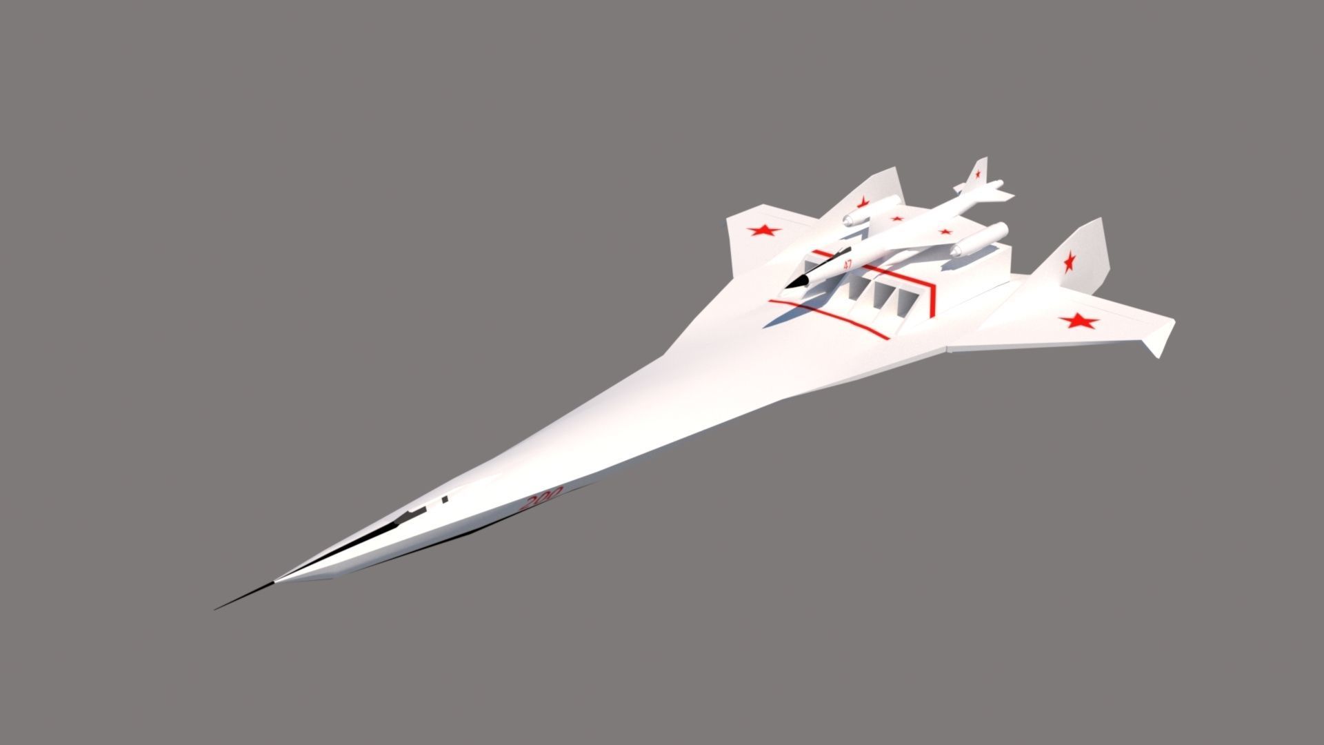 A57 Bartini Low-poly 3D model_14