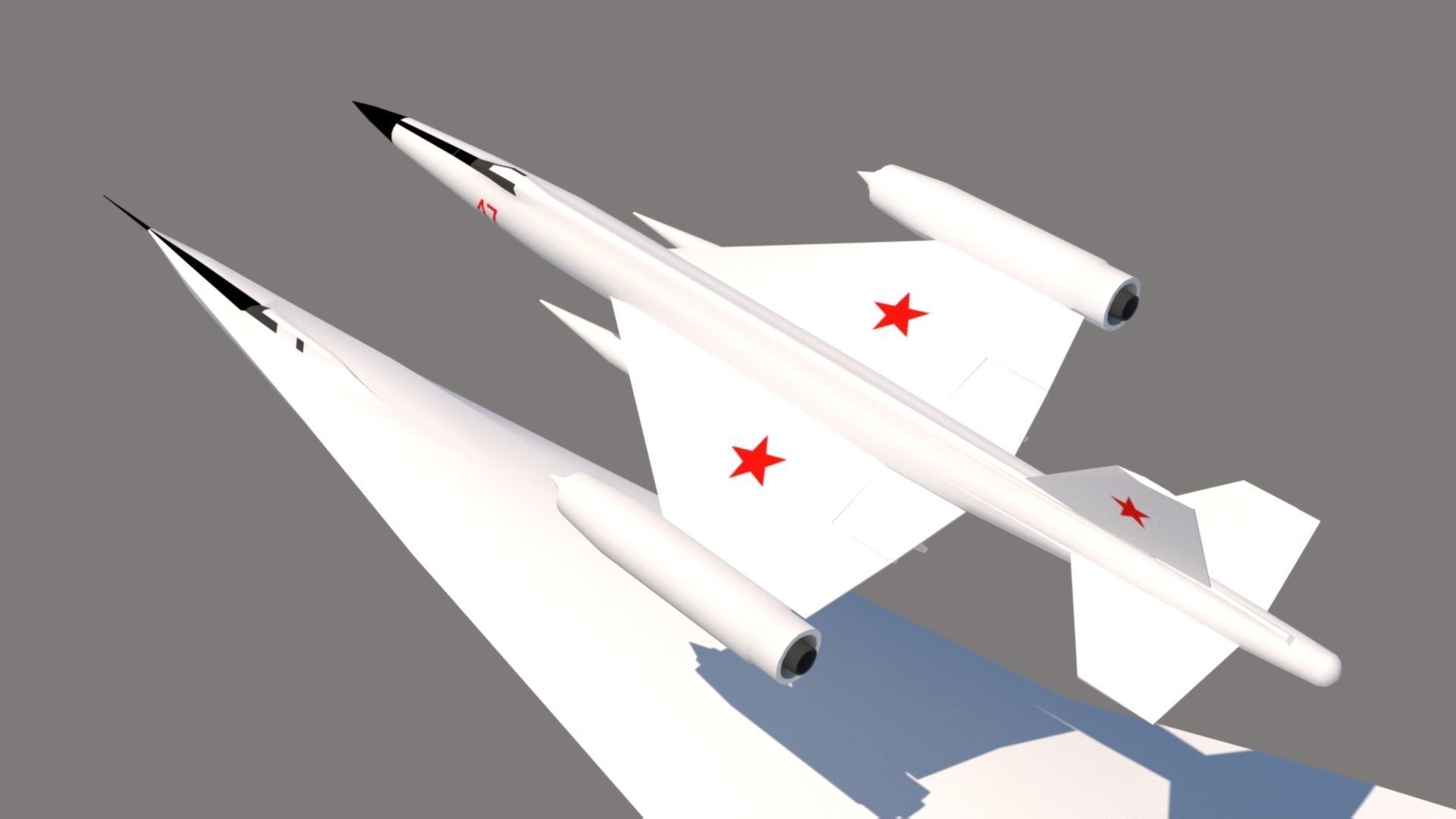 A57 Bartini Low-poly 3D model_5