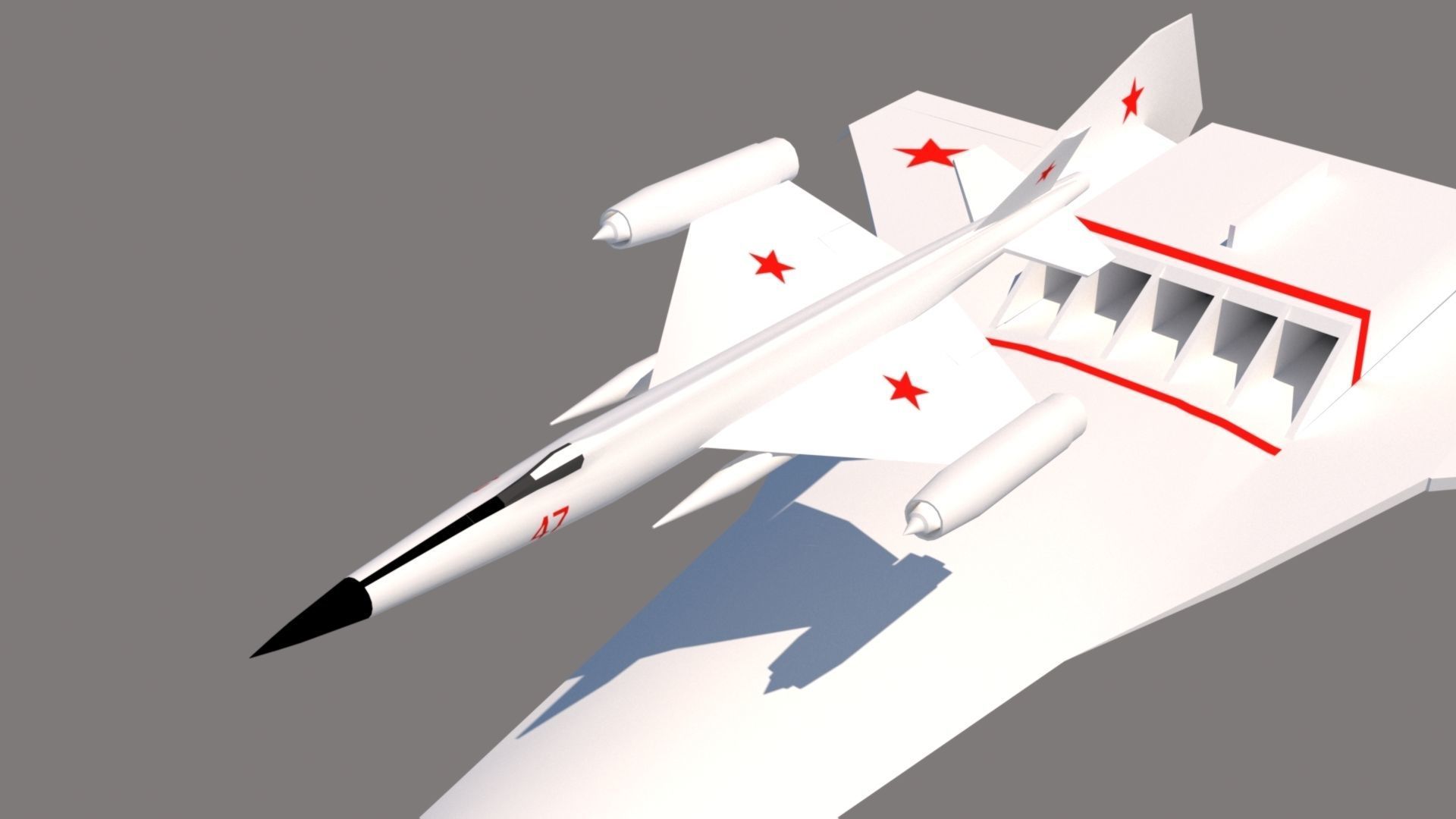 A57 Bartini Low-poly 3D model_2