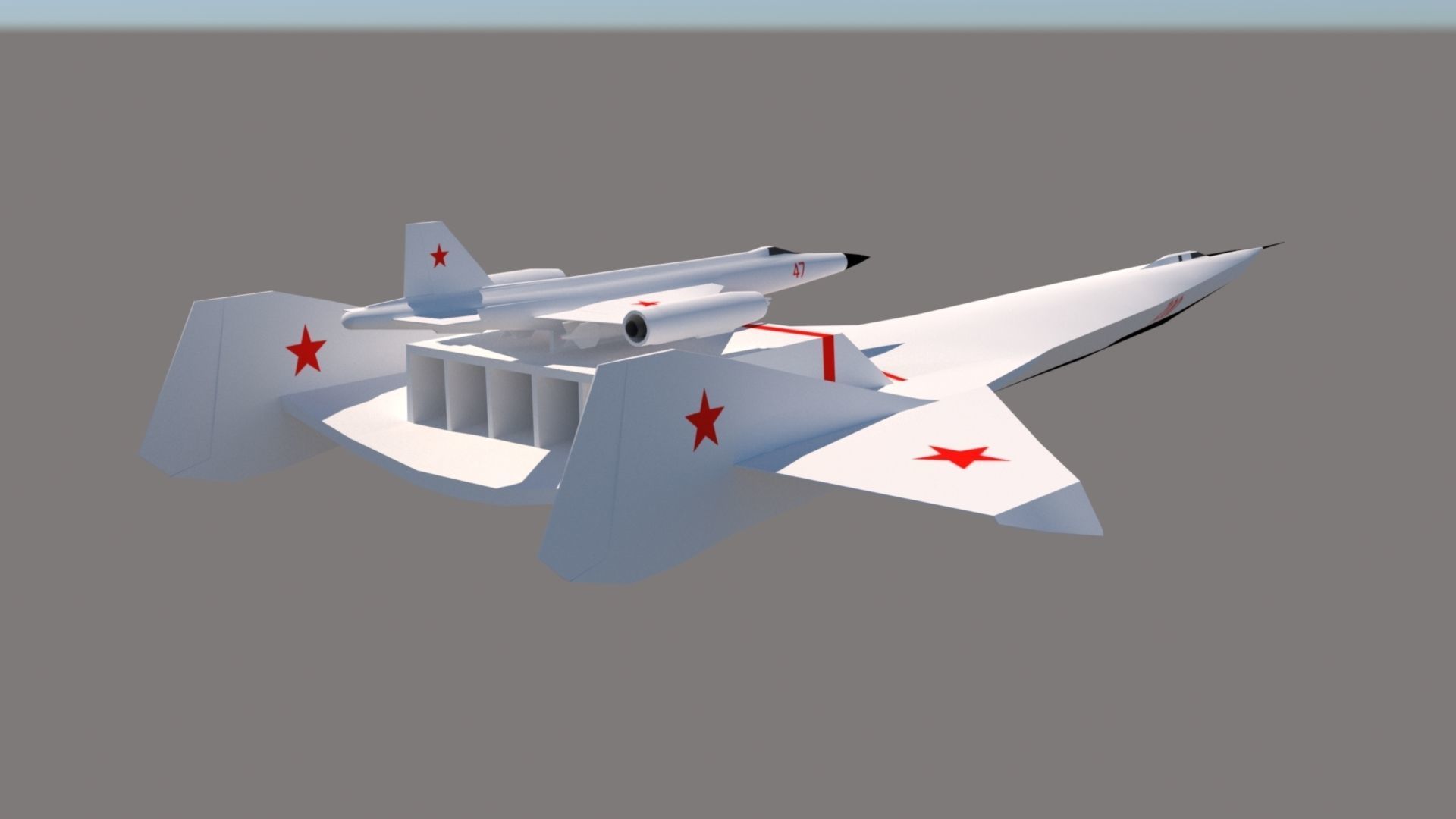 A57 Bartini Low-poly 3D model_9