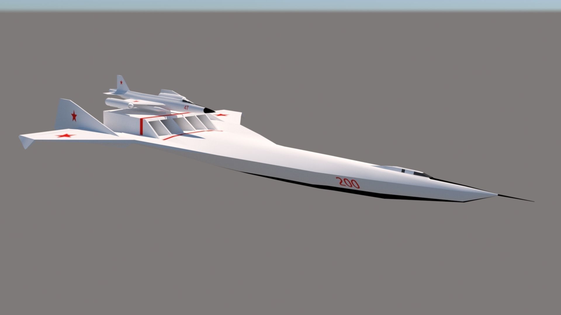 A57 Bartini Low-poly 3D model_7