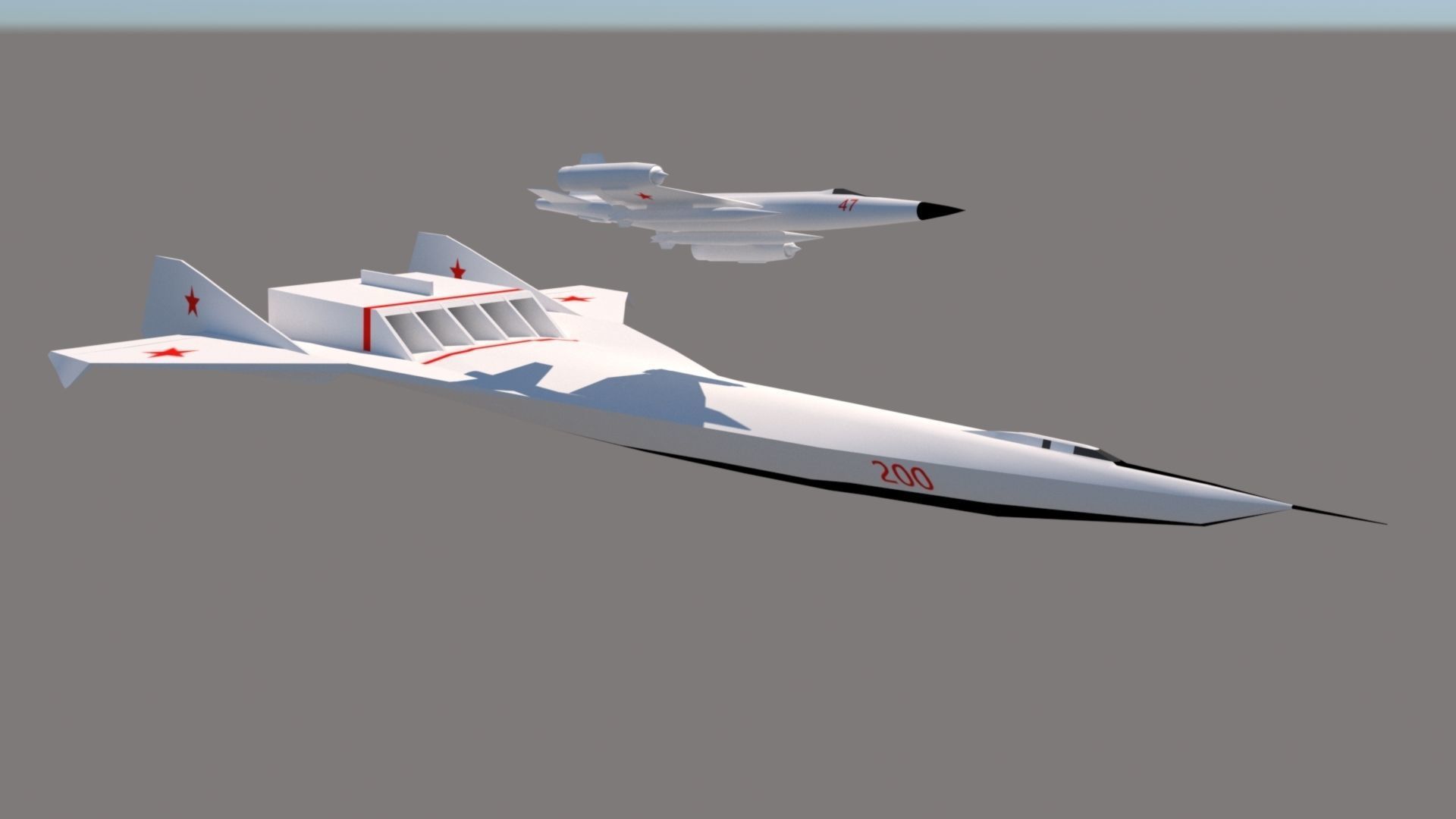 A57 Bartini Low-poly 3D model_8