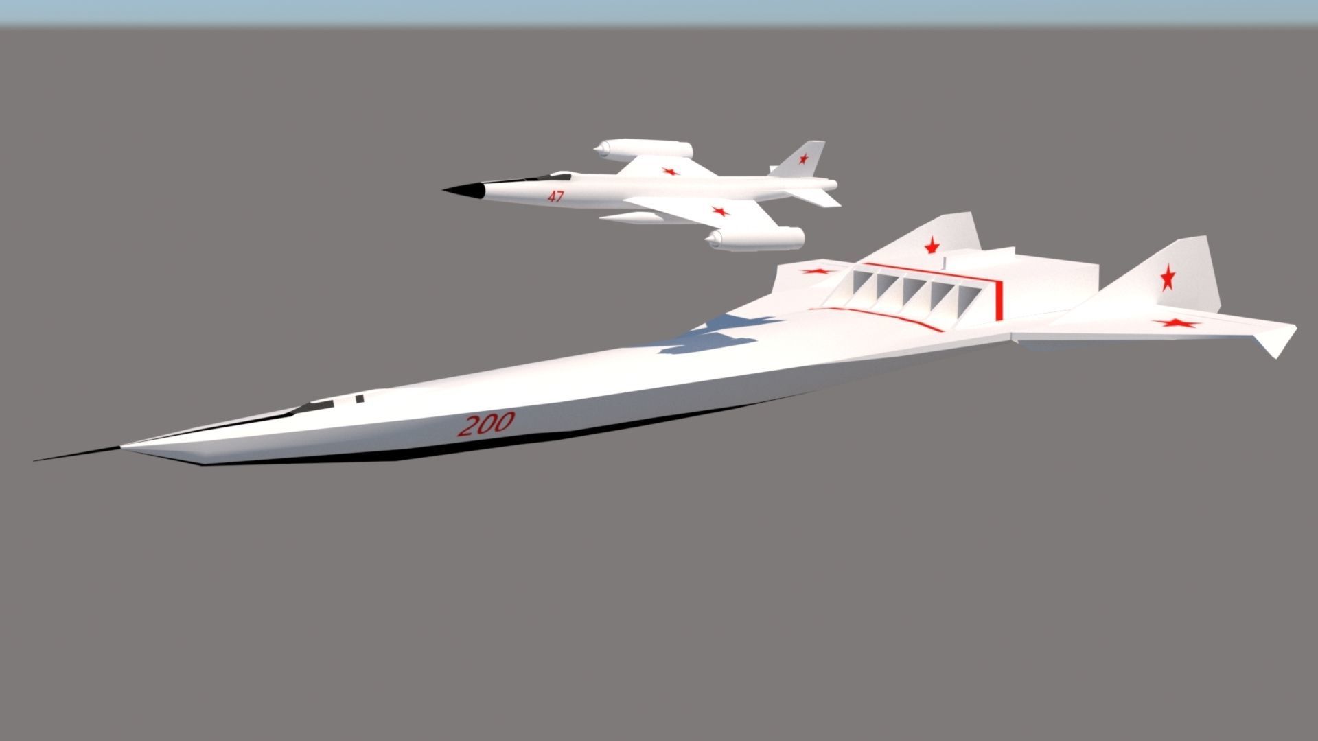 A57 Bartini Low-poly 3D model_6