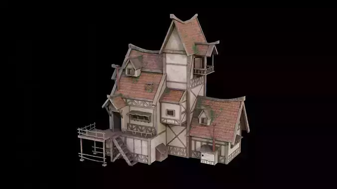 Medival house Low-poly 3D model Low-poly 3D model Medival house Low-poly 3D model Low-poly 3D model