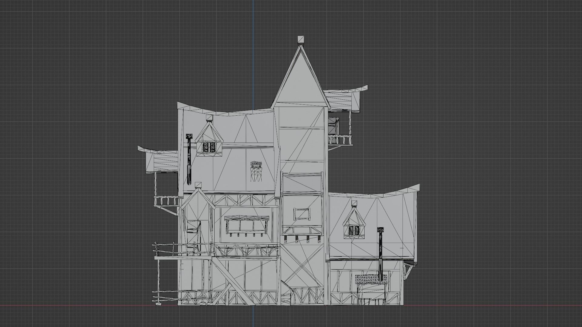 Medival house Low-poly 3D model Low-poly 3D model_10