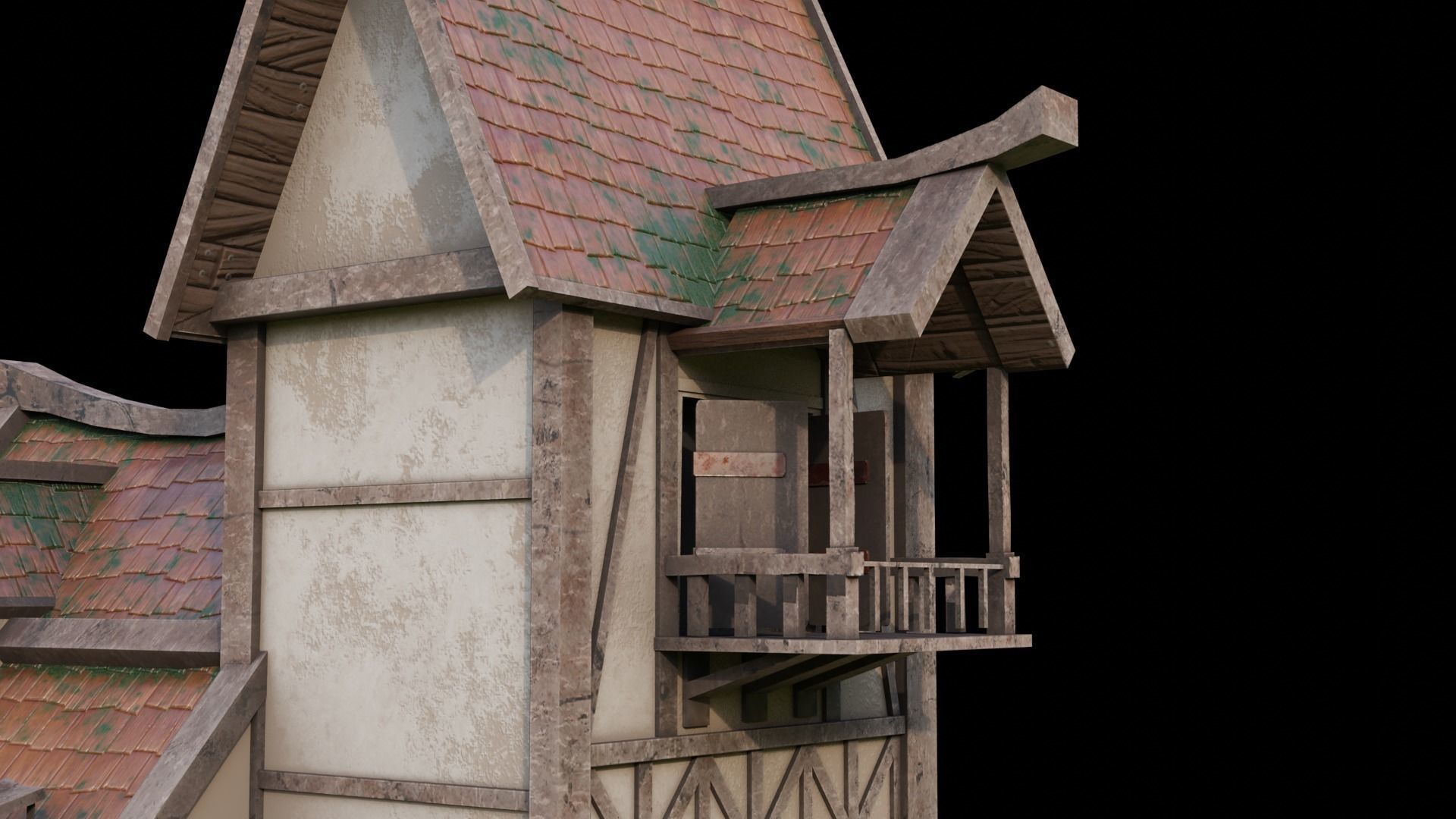 Medival house Low-poly 3D model Low-poly 3D model_8