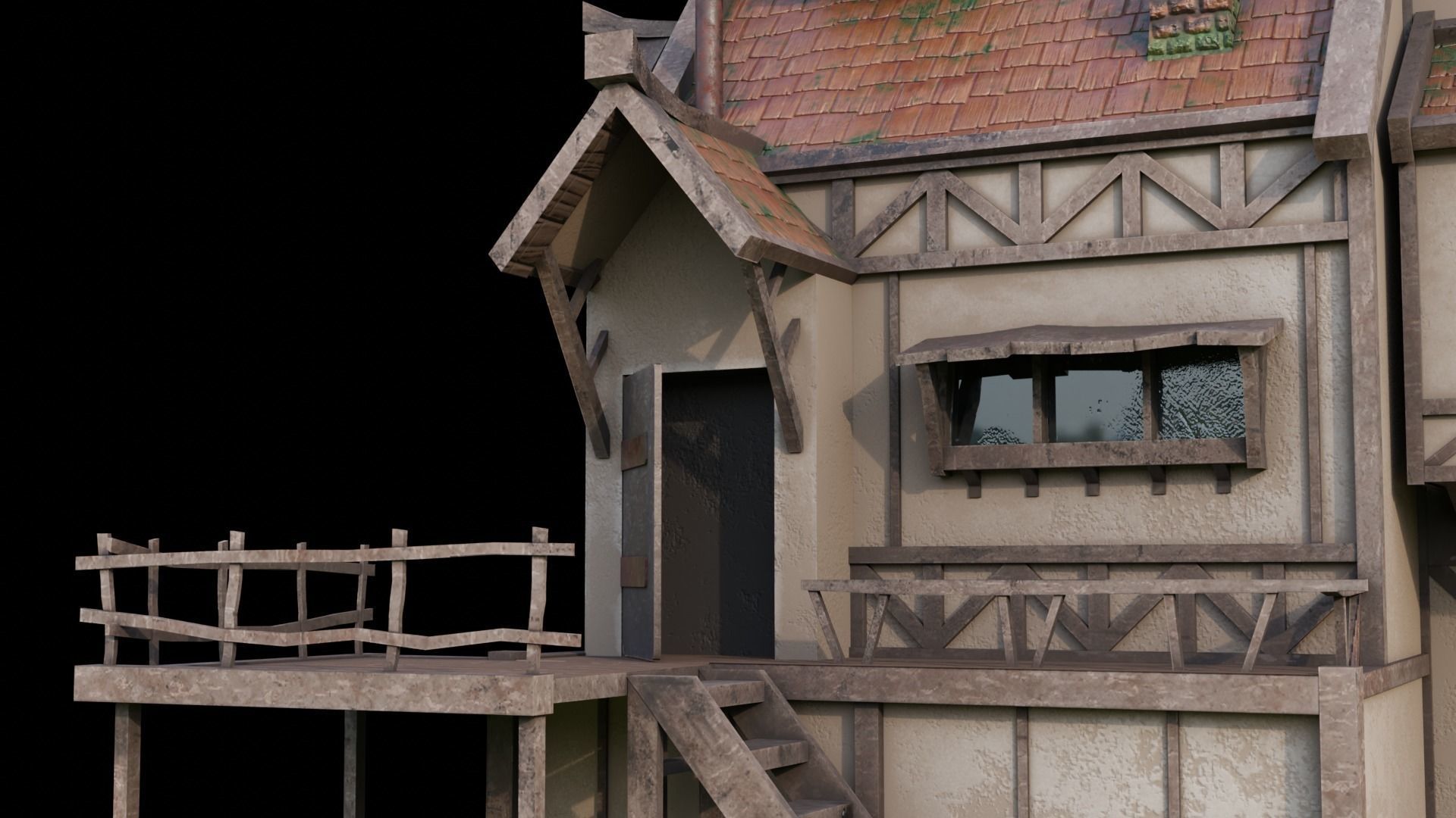 Medival house Low-poly 3D model Low-poly 3D model_7