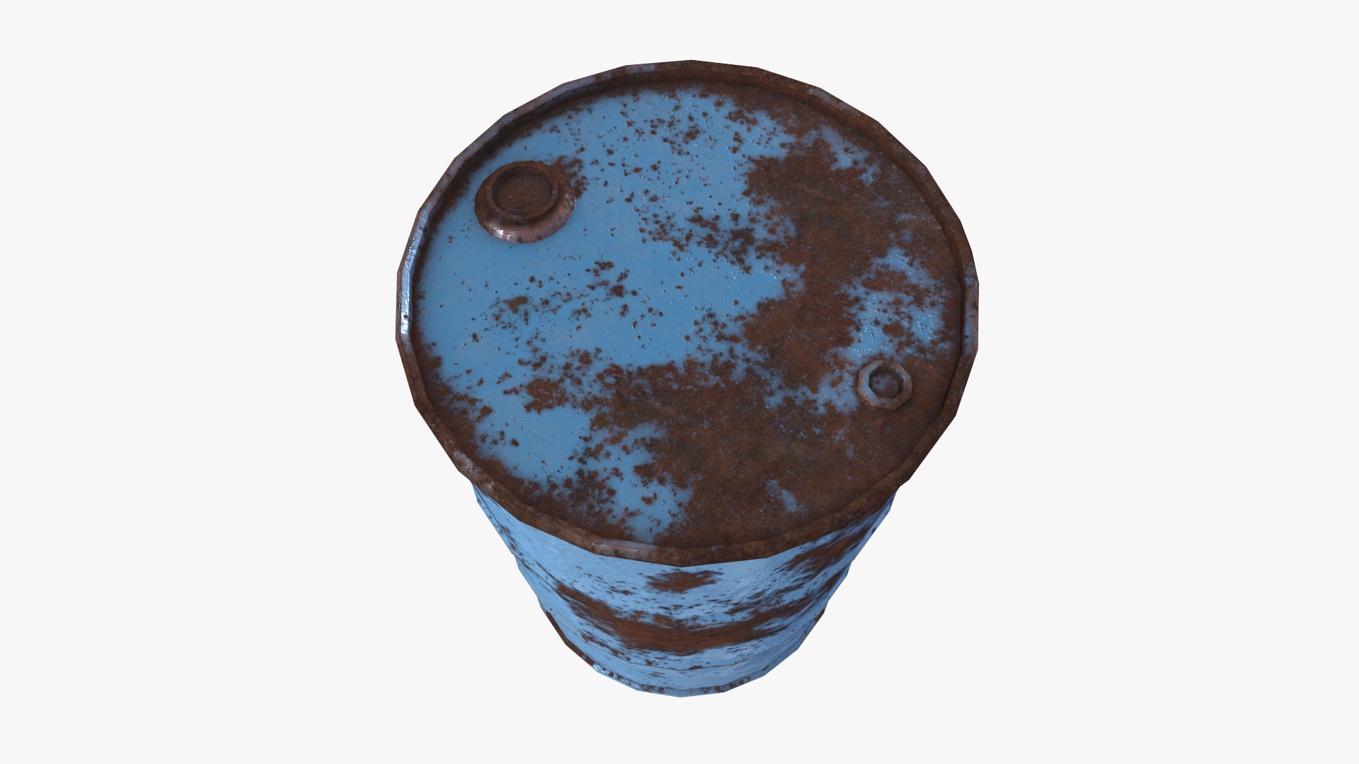 Painted Rust Barrel Low-poly 3D model_3