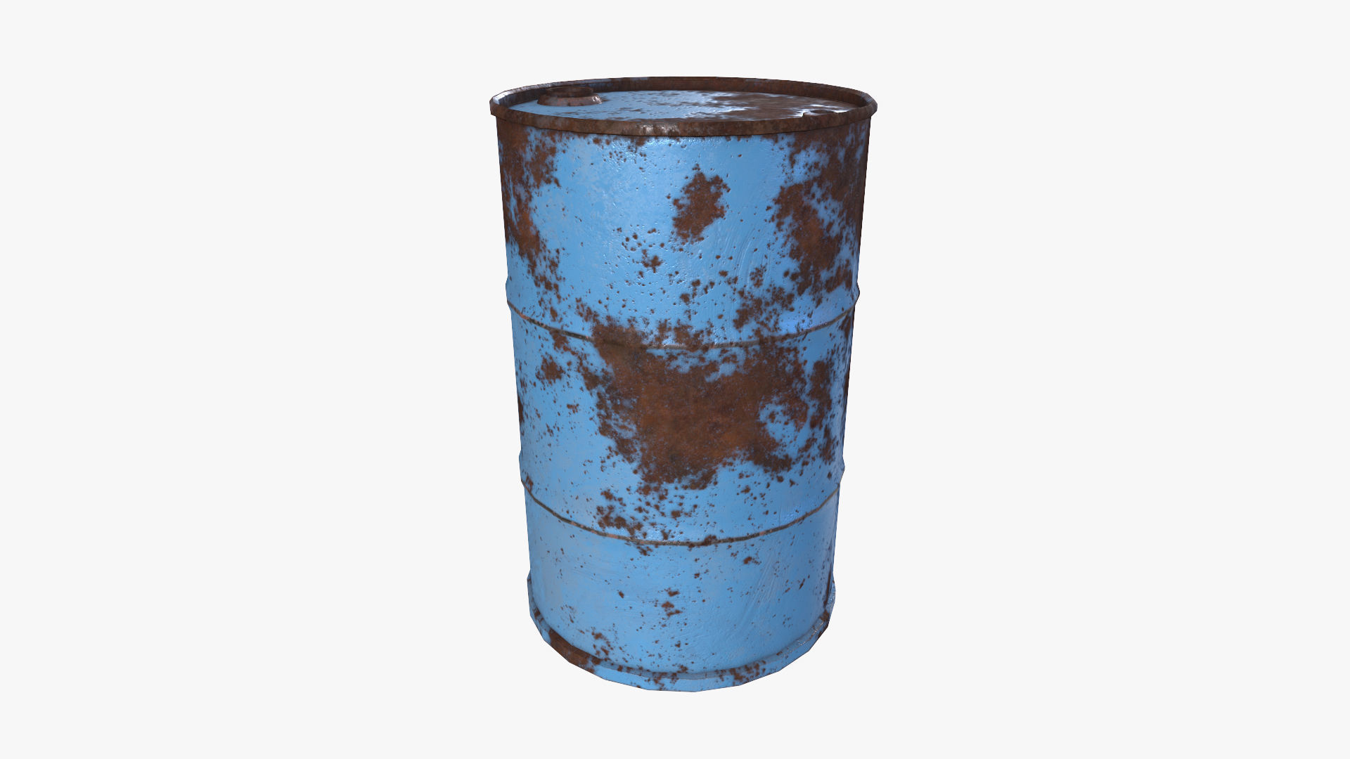 Painted Rust Barrel Low-poly 3D model_5