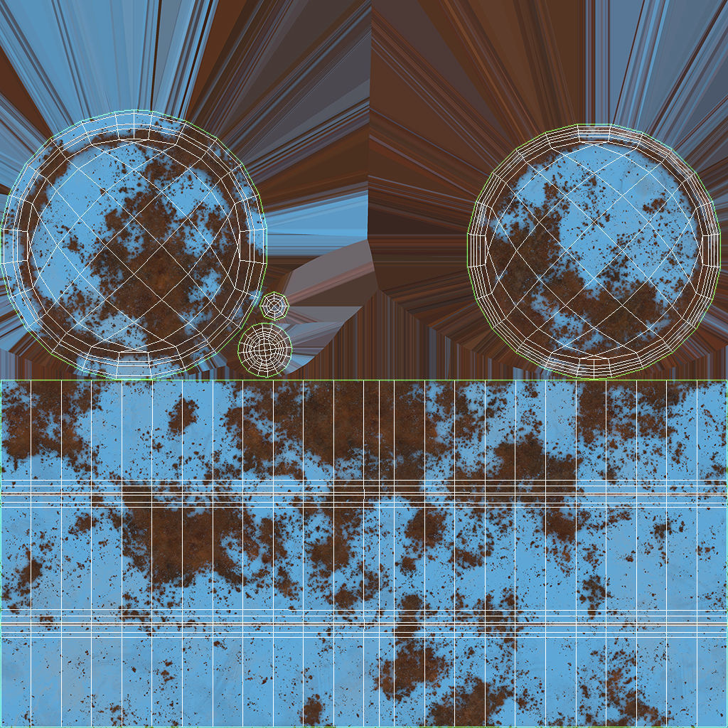 Painted Rust Barrel Low-poly 3D model_11