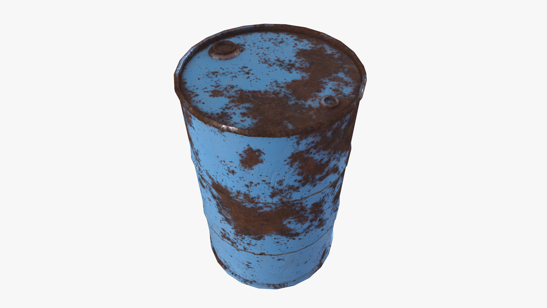 Painted Rust Barrel Low-poly 3D model_2