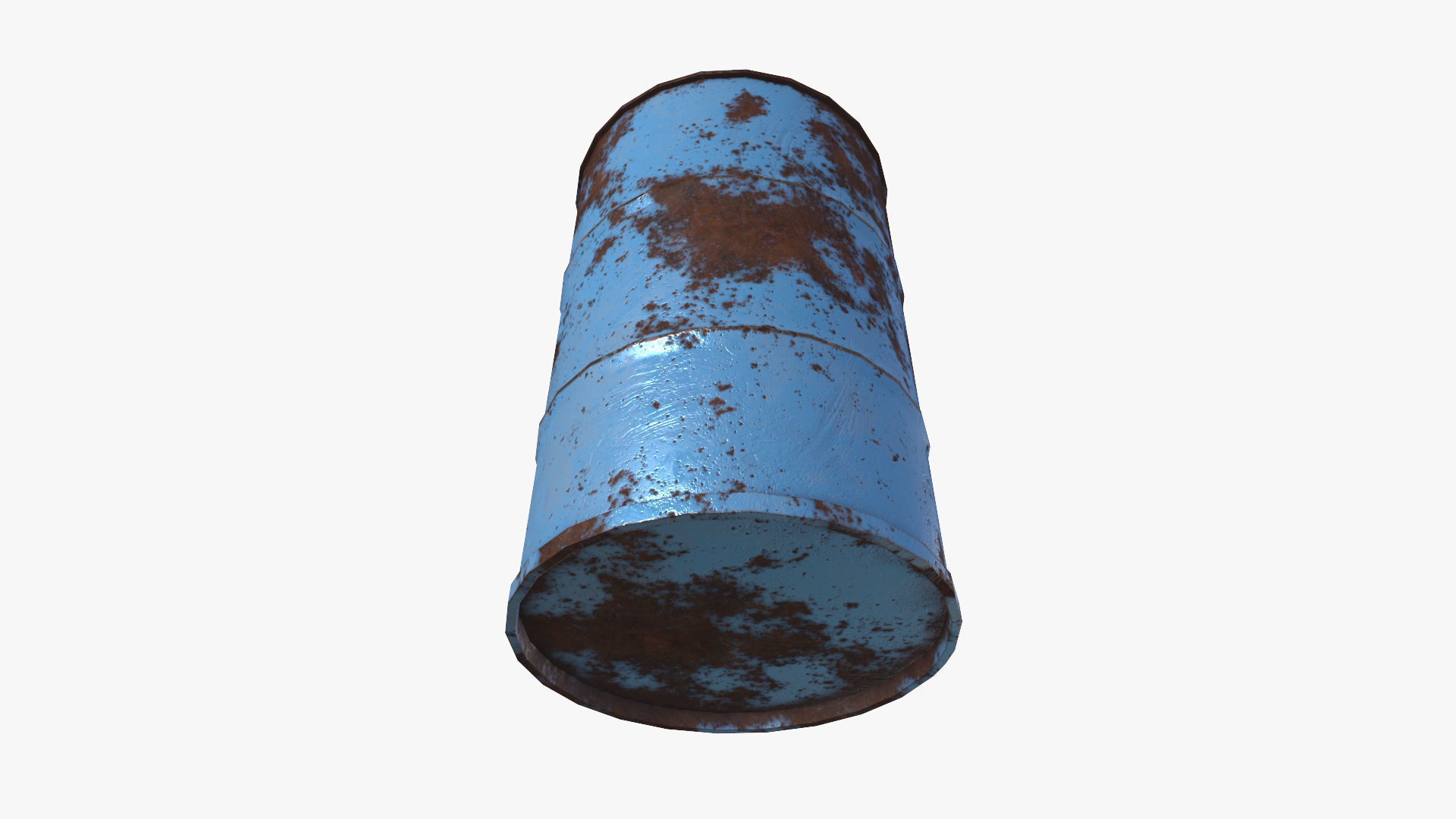 Painted Rust Barrel Low-poly 3D model_4