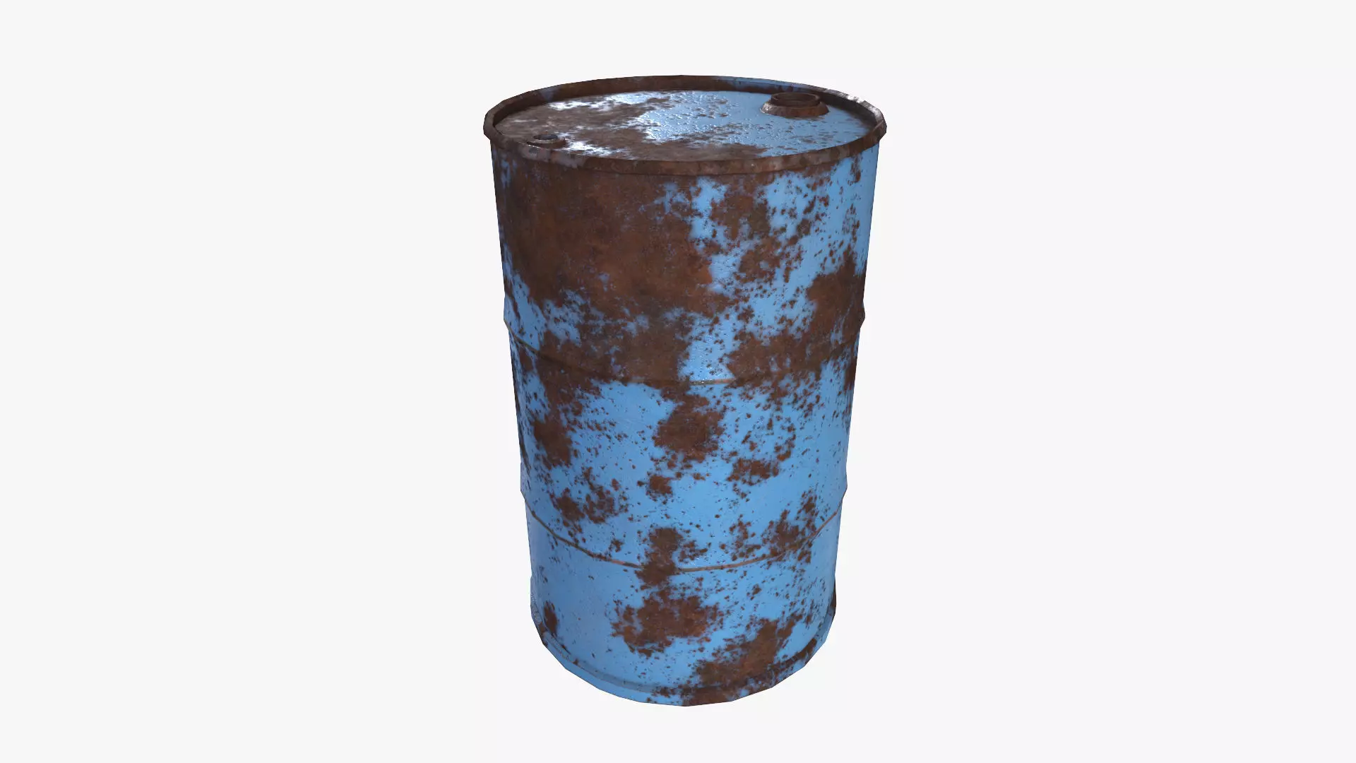 Painted Rust Barrel Low-poly 3D model_0