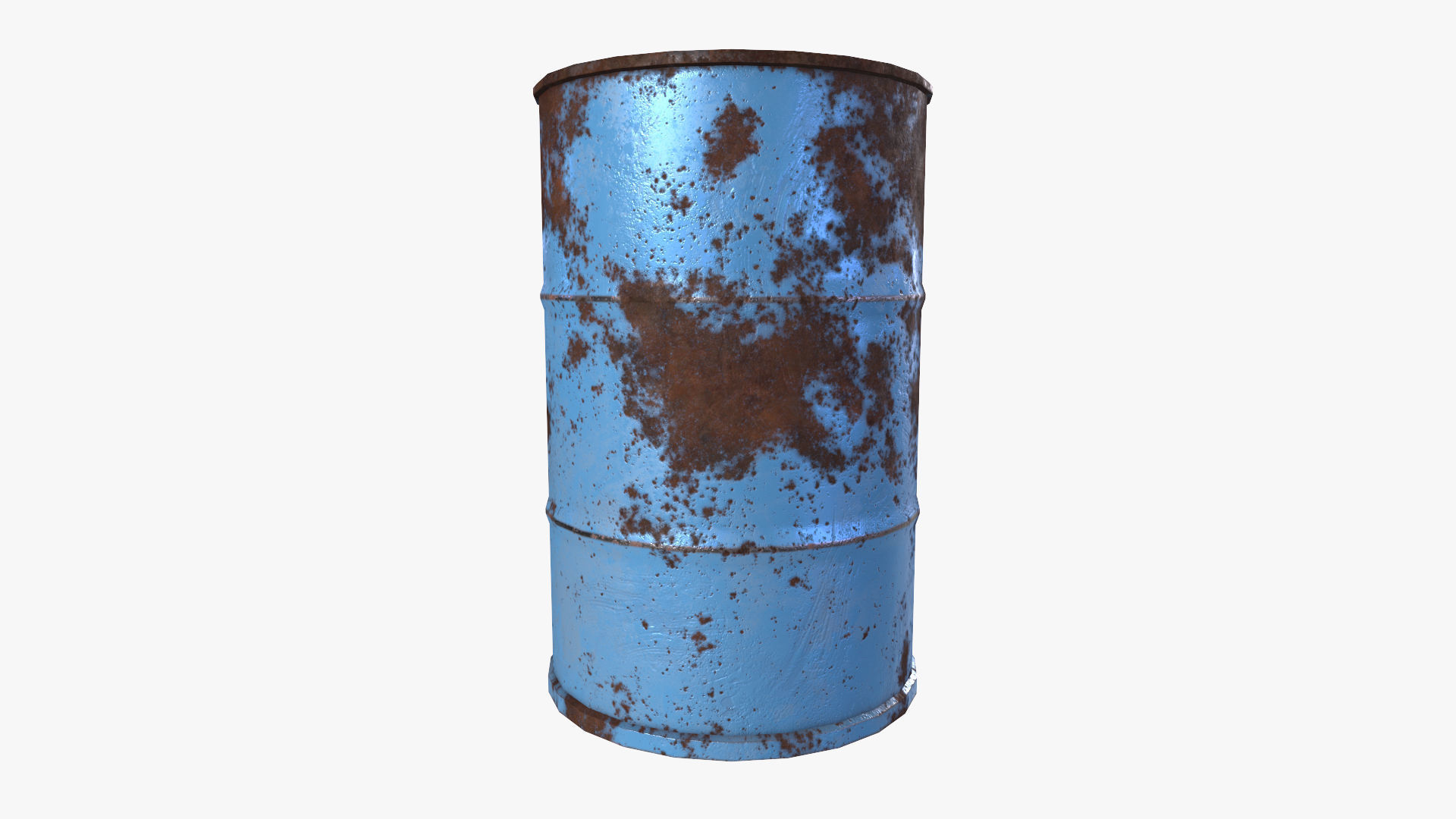 Painted Rust Barrel Low-poly 3D model_6