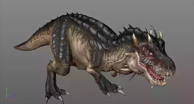 Tyranno with 10 animations Low-poly 3D model