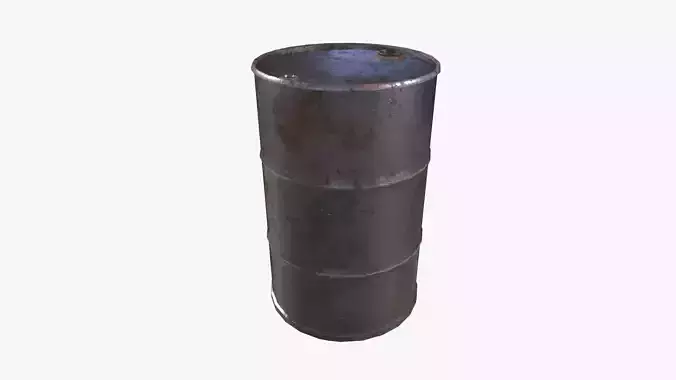 Steel Rust Barrel Low-poly 3D model