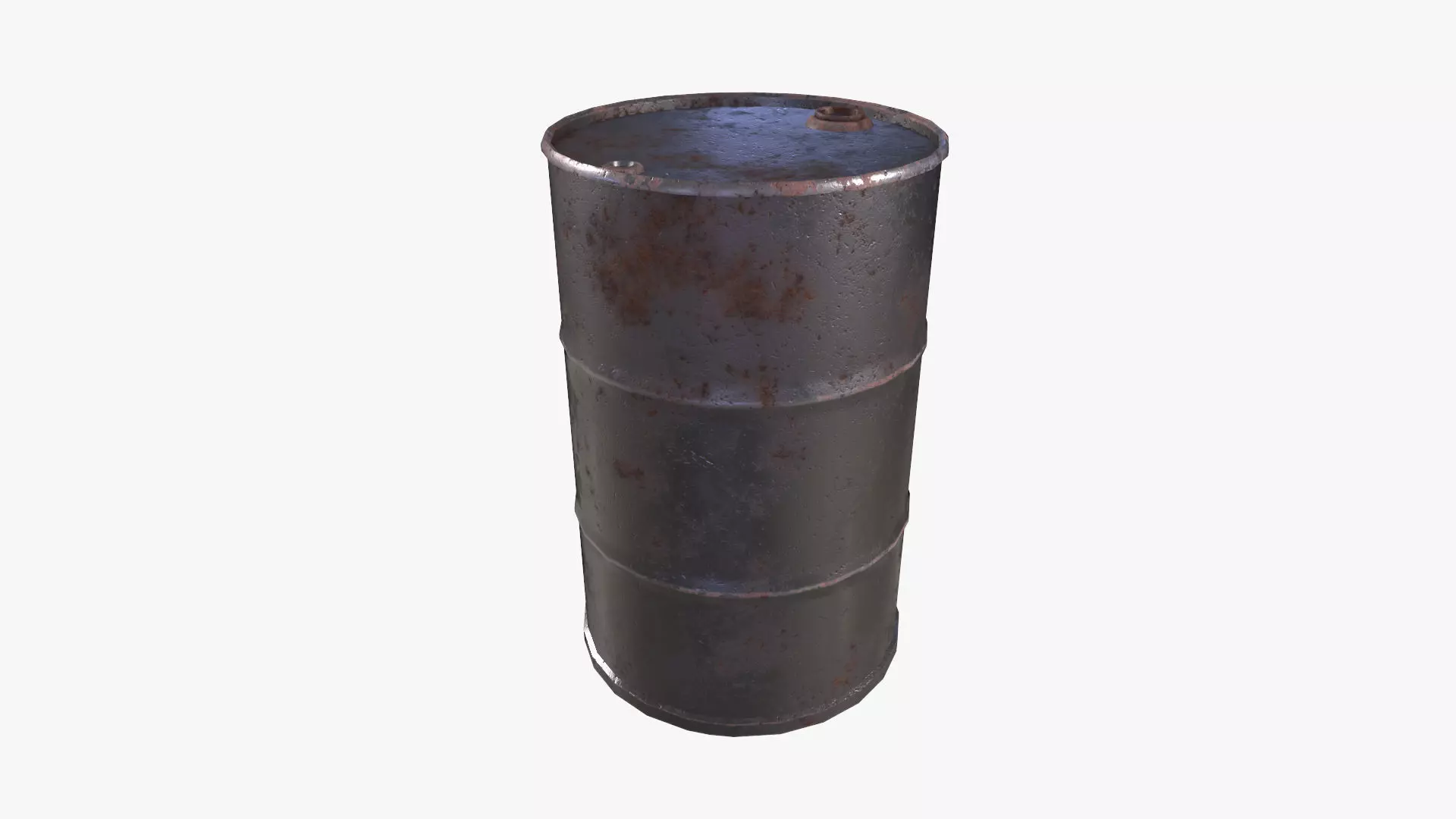 Steel Rust Barrel Low-poly 3D model_0