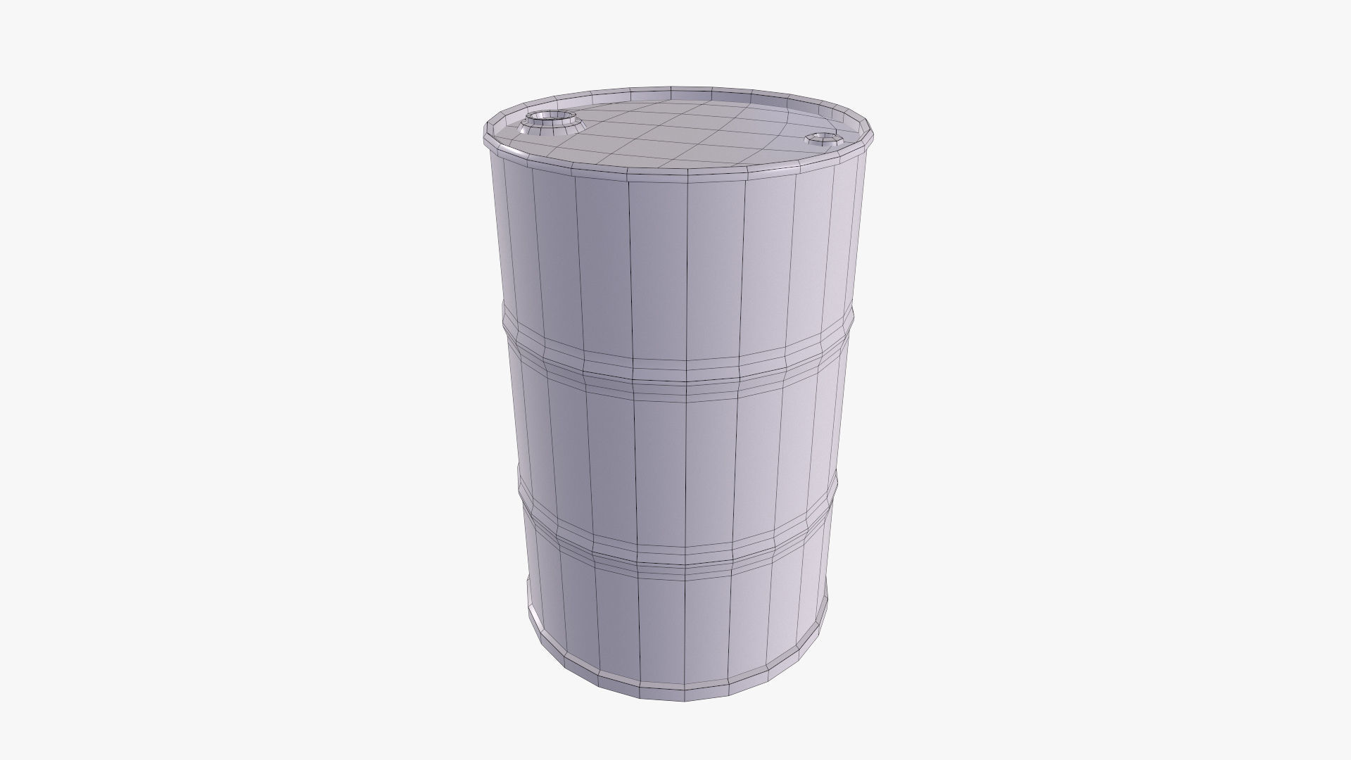 Steel Rust Barrel Low-poly 3D model_8