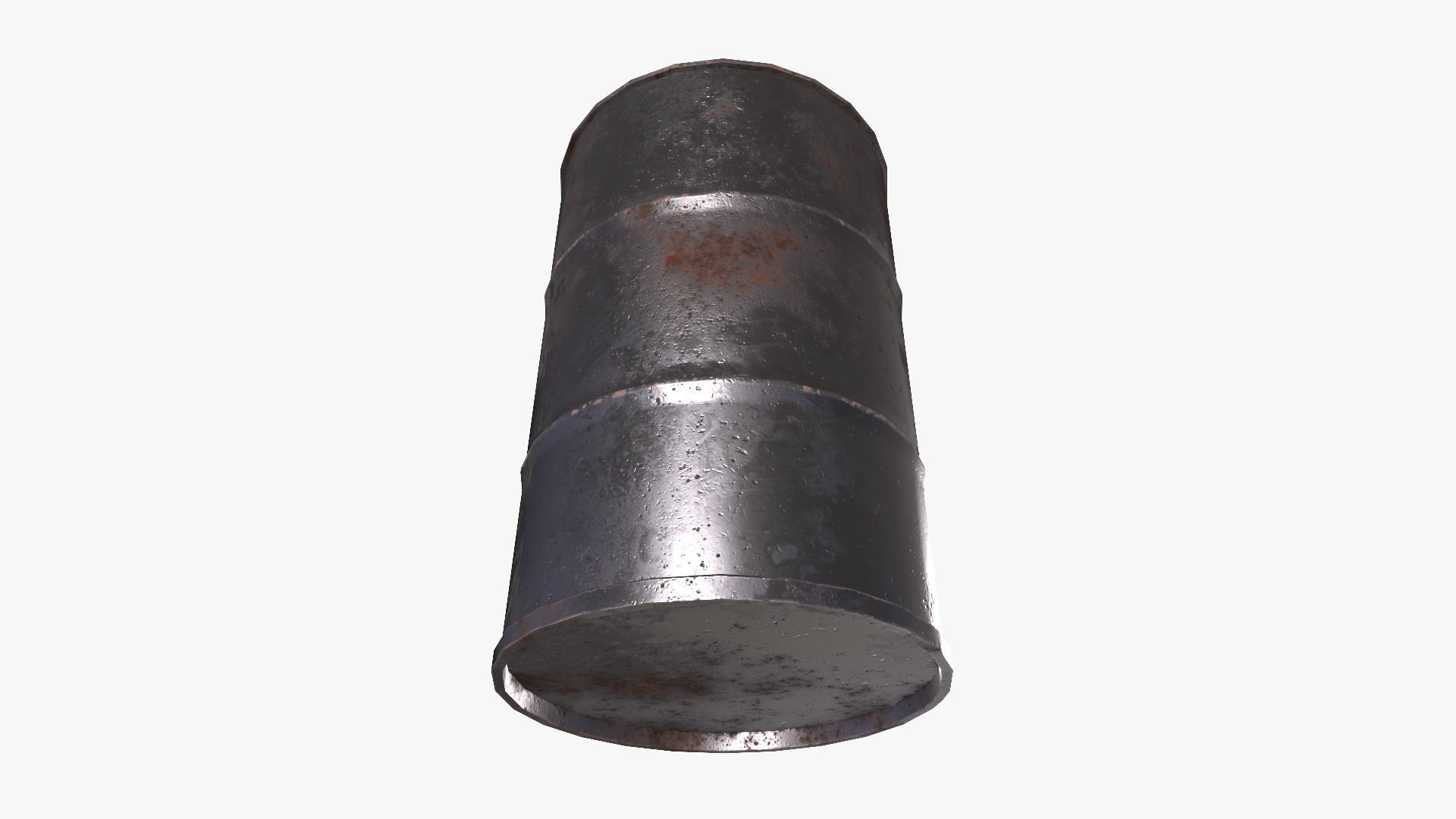 Steel Rust Barrel Low-poly 3D model_4