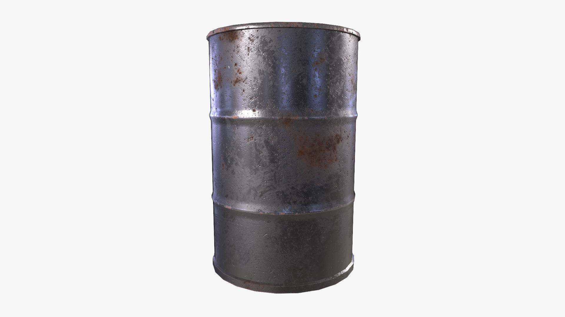 Steel Rust Barrel Low-poly 3D model_6