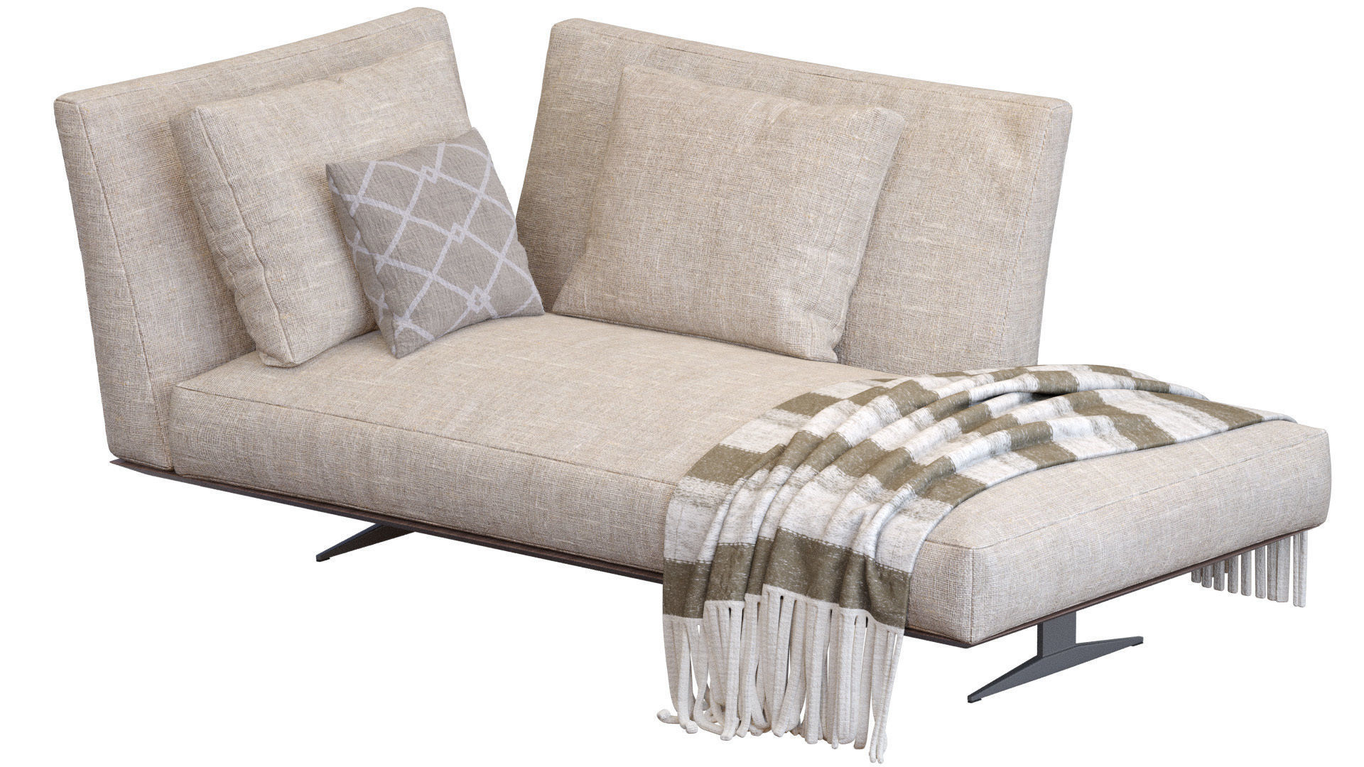 Chaise Lounge Evergreen By Flexform 3D model_4