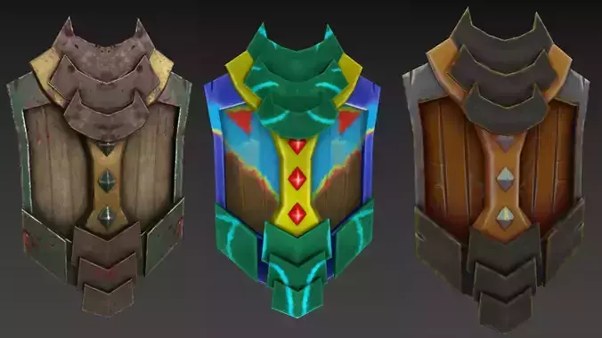 Shield with 3 style paint