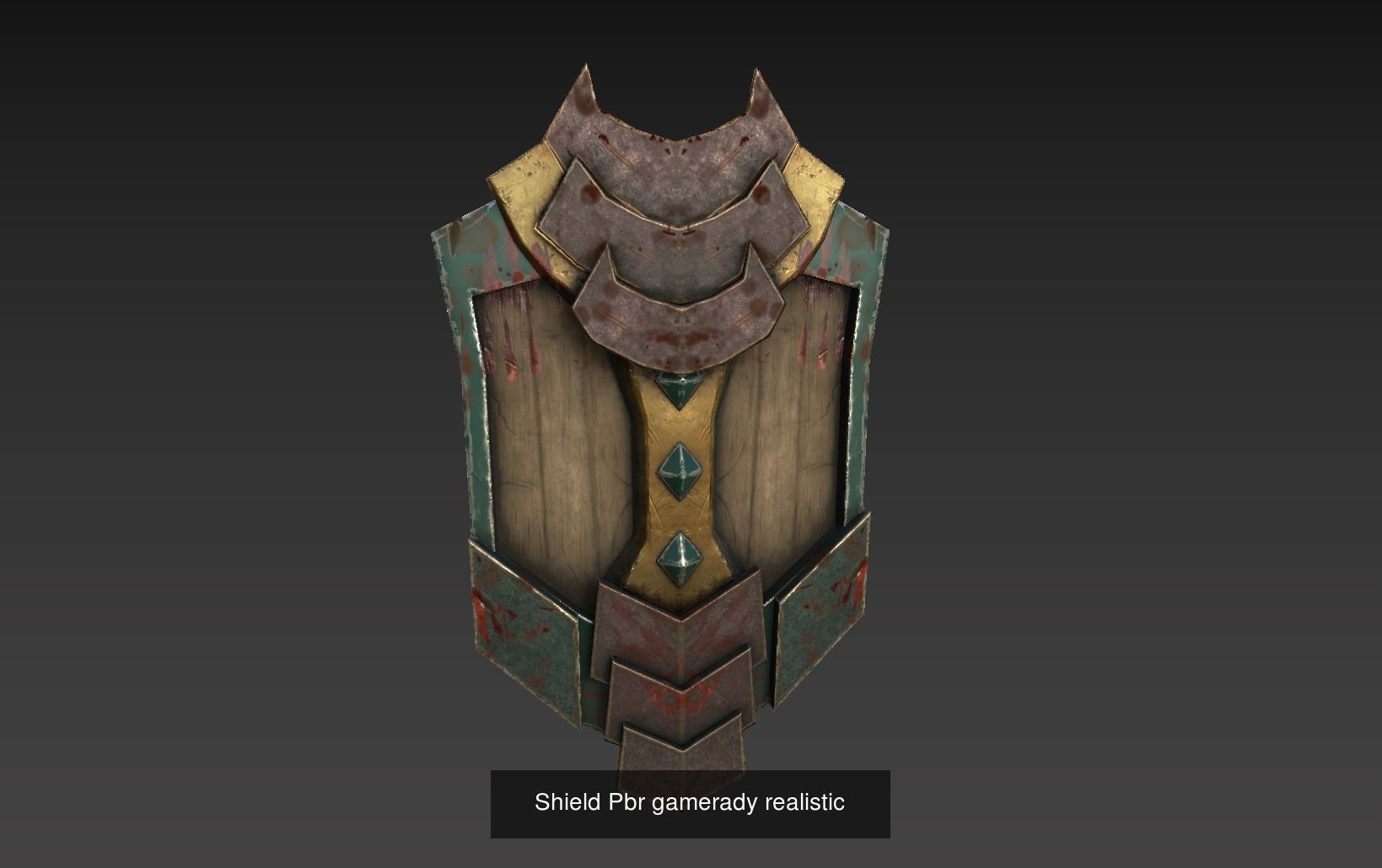 Shield with 3 style paint 3D Model Collection_4