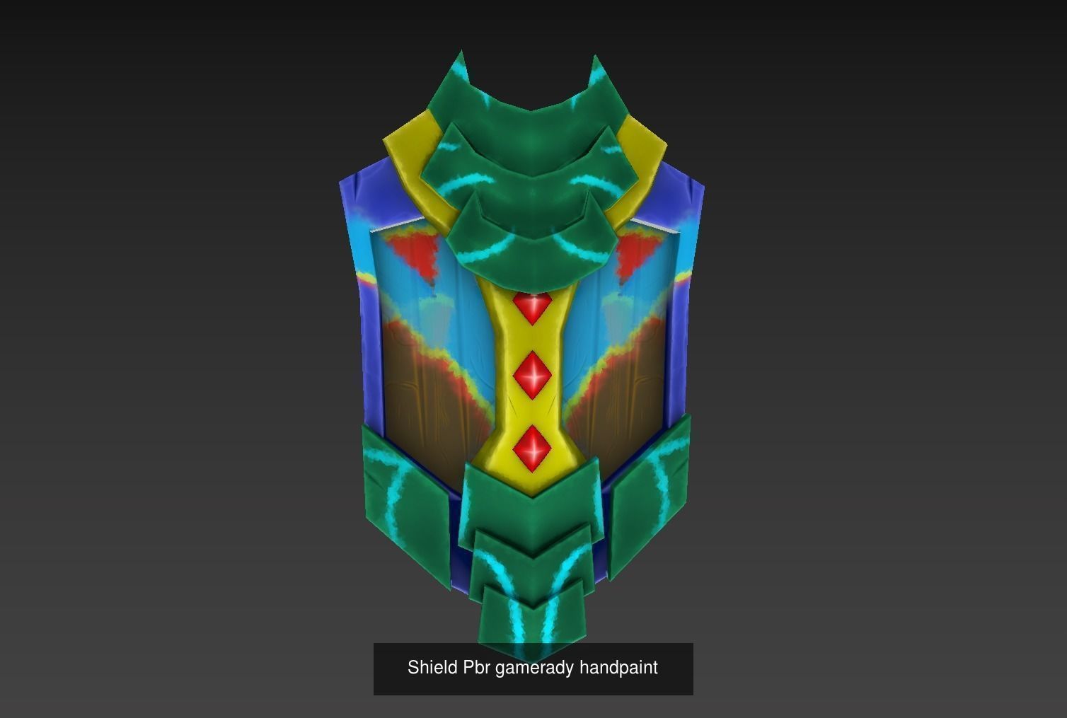 Shield with 3 style paint 3D Model Collection_3