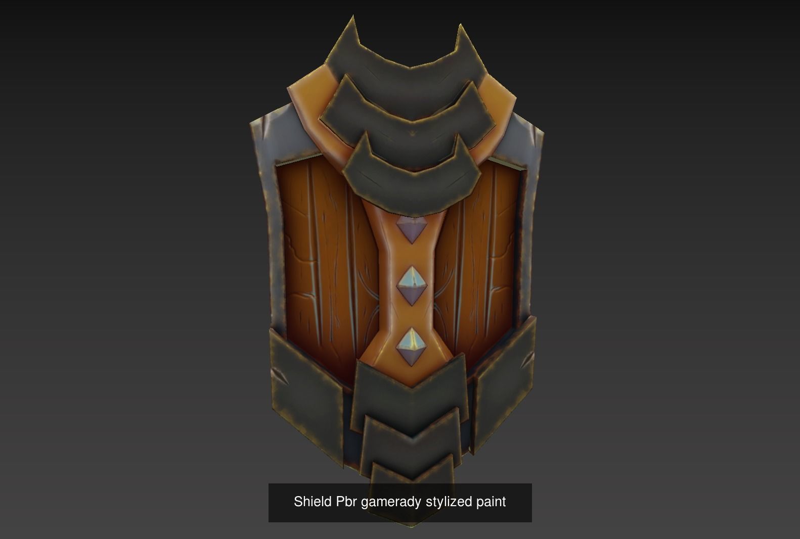 Shield with 3 style paint 3D Model Collection_2