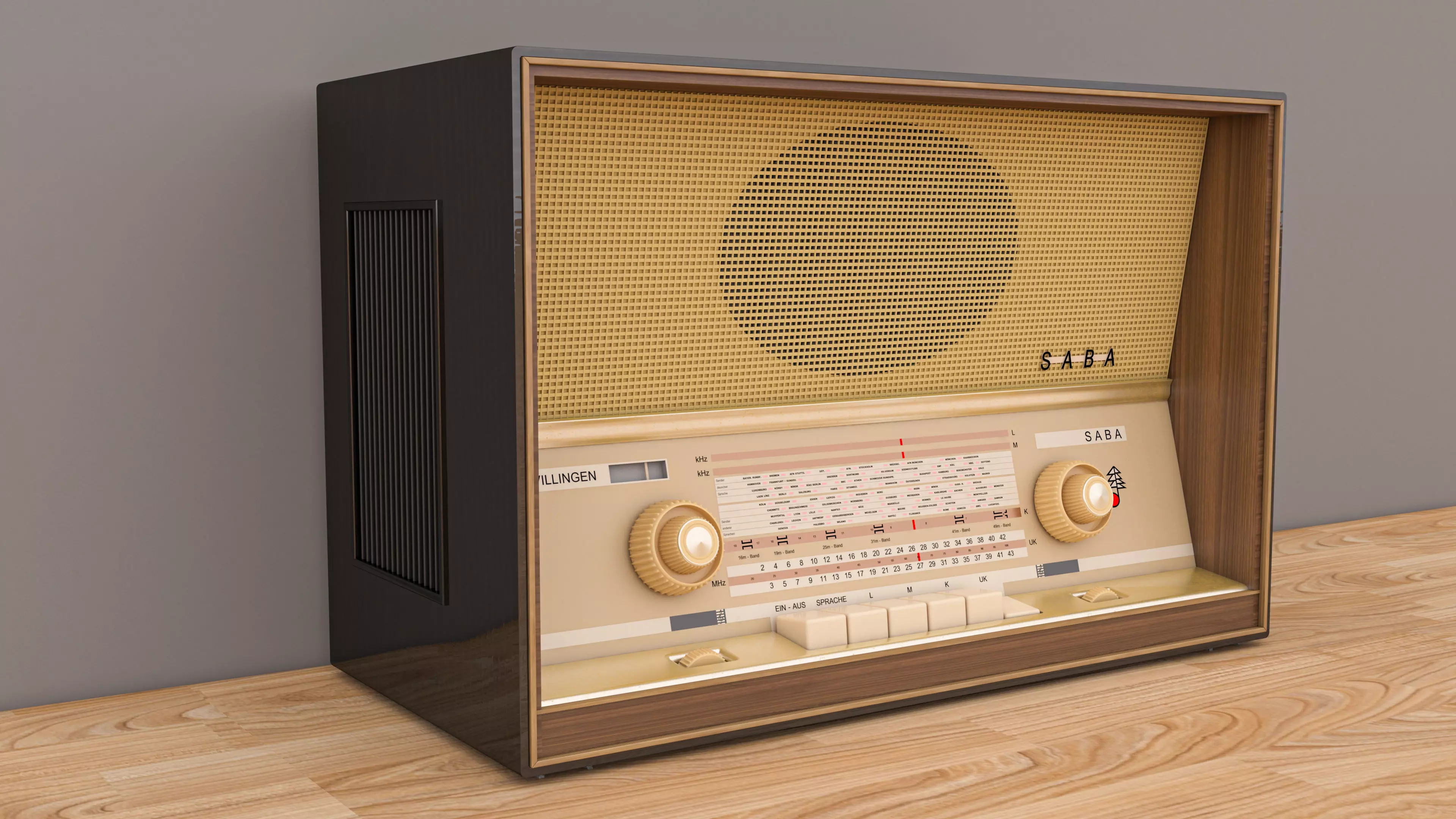 Saba Villingen - Old Antique Vintage Radio 3D Model 3D model_0