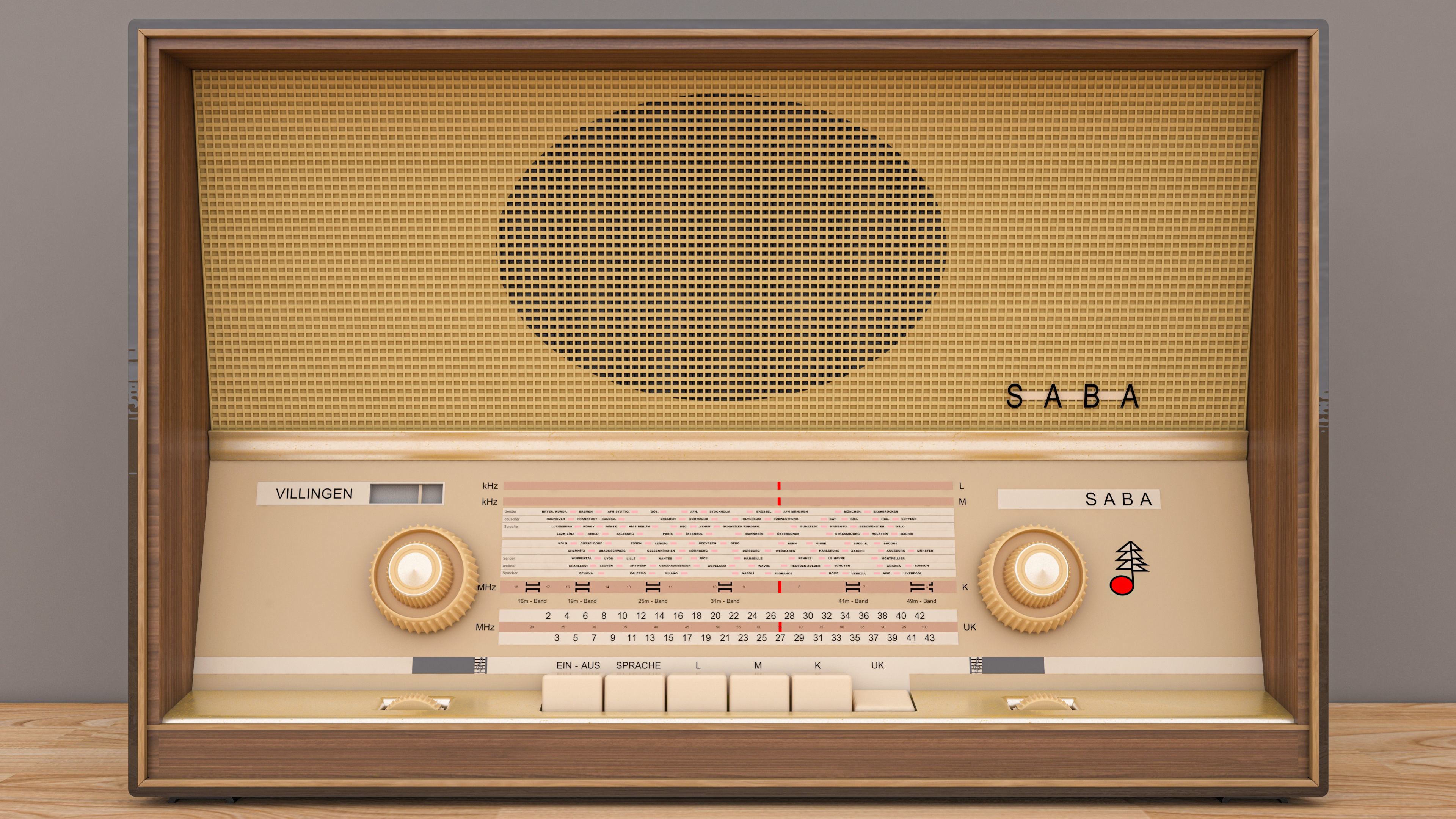 Saba Villingen - Old Antique Vintage Radio 3D Model 3D model_1