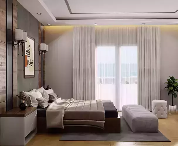 3D BEDROOM READY TOGETHER WITH CORONA LIGHTING SETTINGS