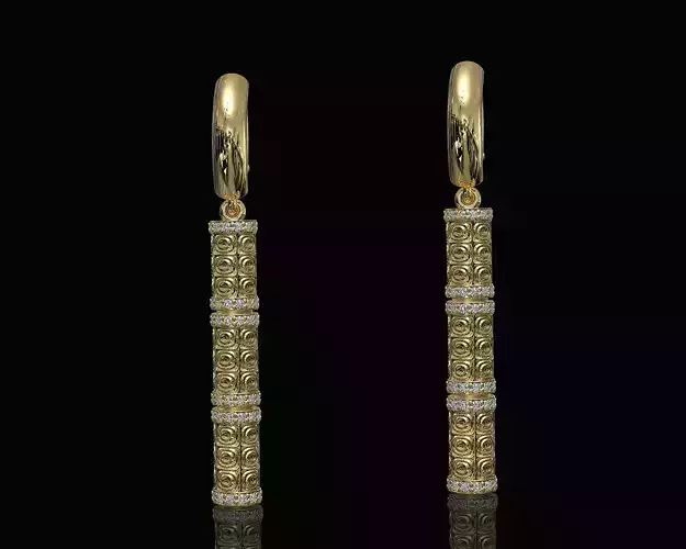 Textured poles Earrings-v2