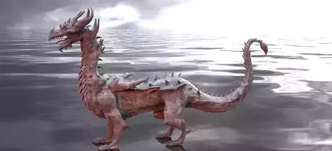 Dragon lizard Viking design 3D model