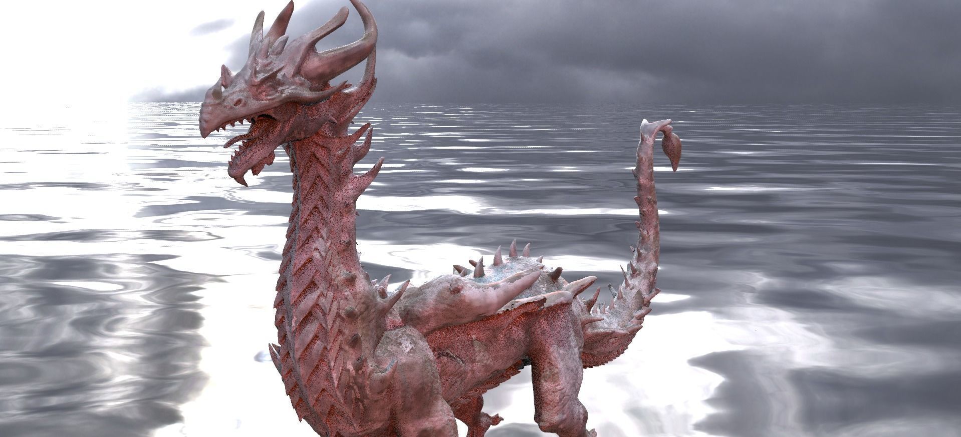 Dragon lizard Viking design 3D model_3