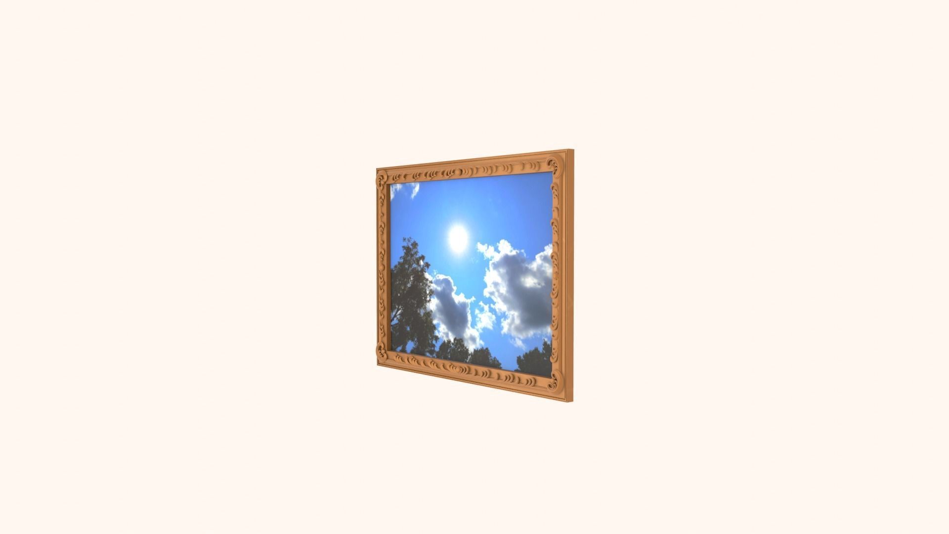 Framed painting Skyview 3D model_6