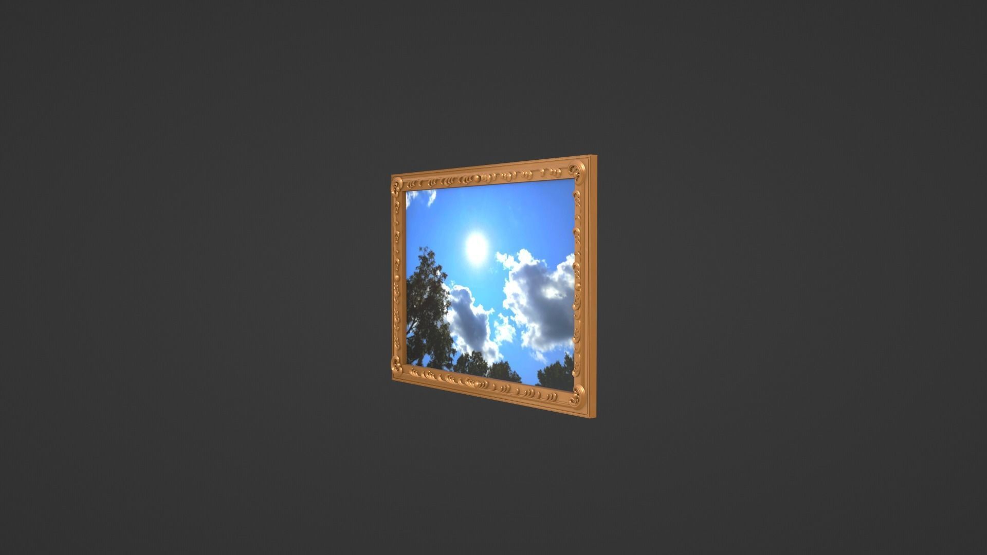 Framed painting Skyview 3D model_5