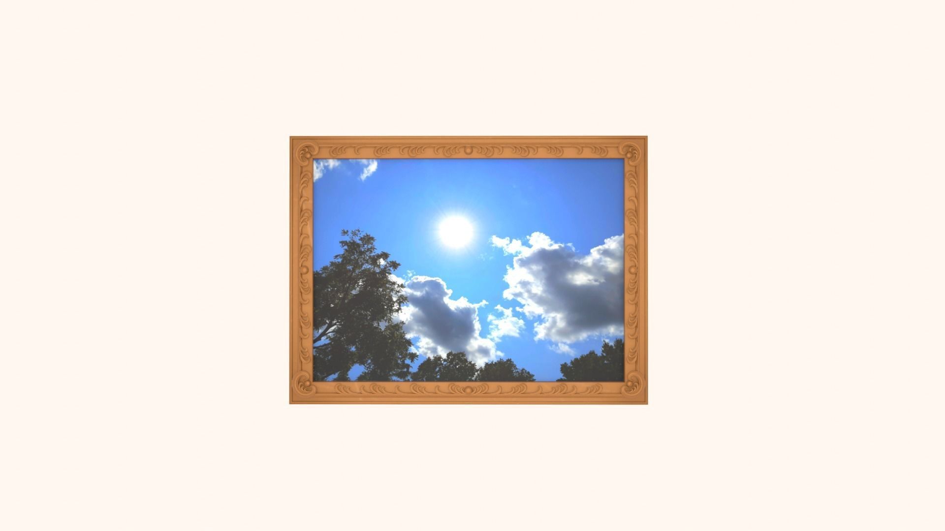 Framed painting Skyview 3D model_1