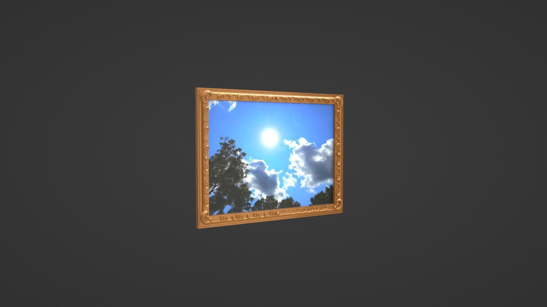 Framed painting Skyview 3D model_16