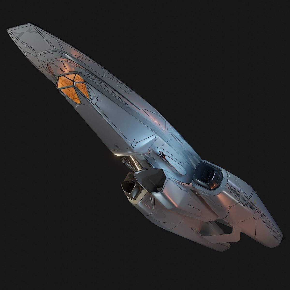 Small Cruiser Spacecraft 3D model_3